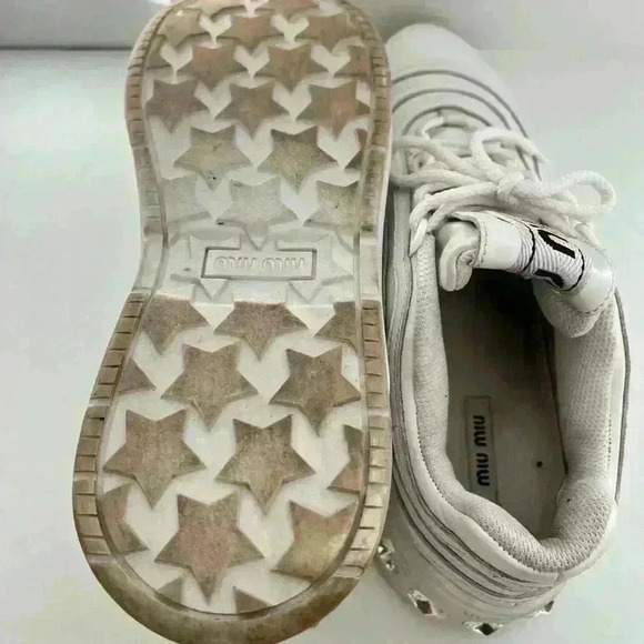 Miu Miu Crystal-Embellished Chunky Sneakers - Picture 4 of 9